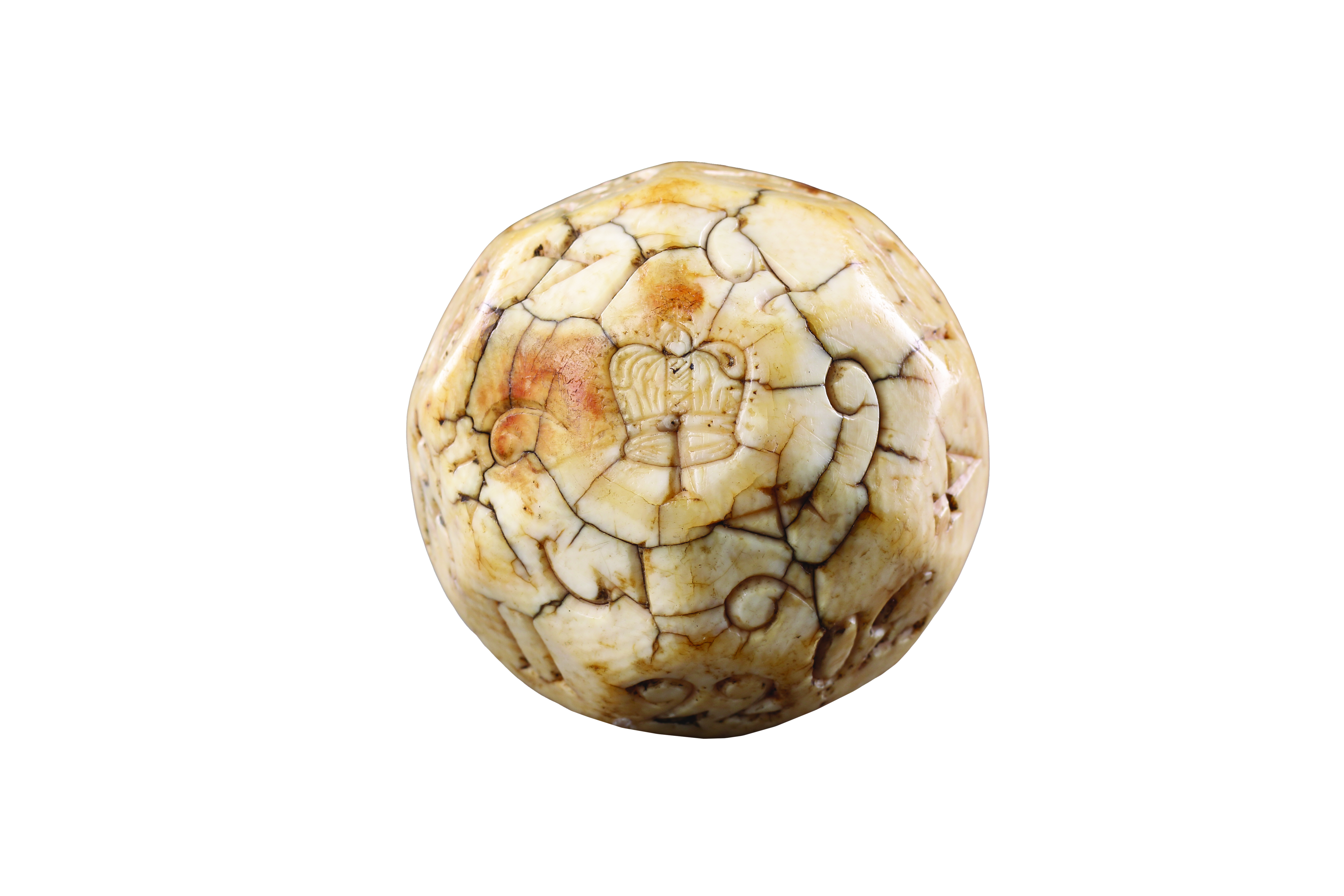 An English Early Sailor’s Carved Walrus Ivory Teetotum Ball